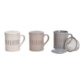 Tee Tasse Teesieb beige hellgrau dunkelgrau grau