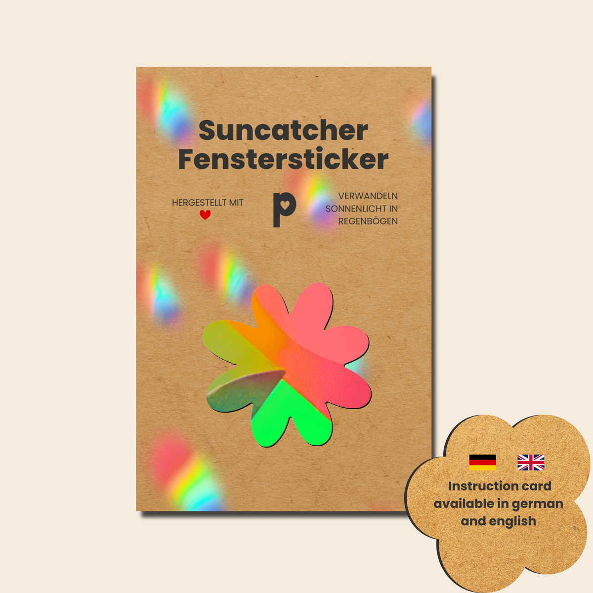 Sonnenfänger Fenster Narzisse, Regenbogen Aufkleber