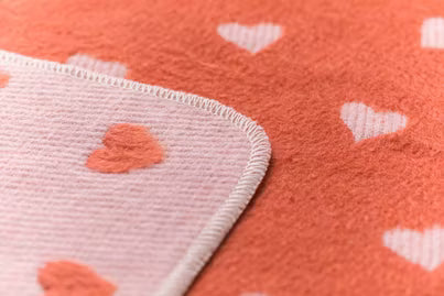 Babydecke Herzen/Rosa-orange