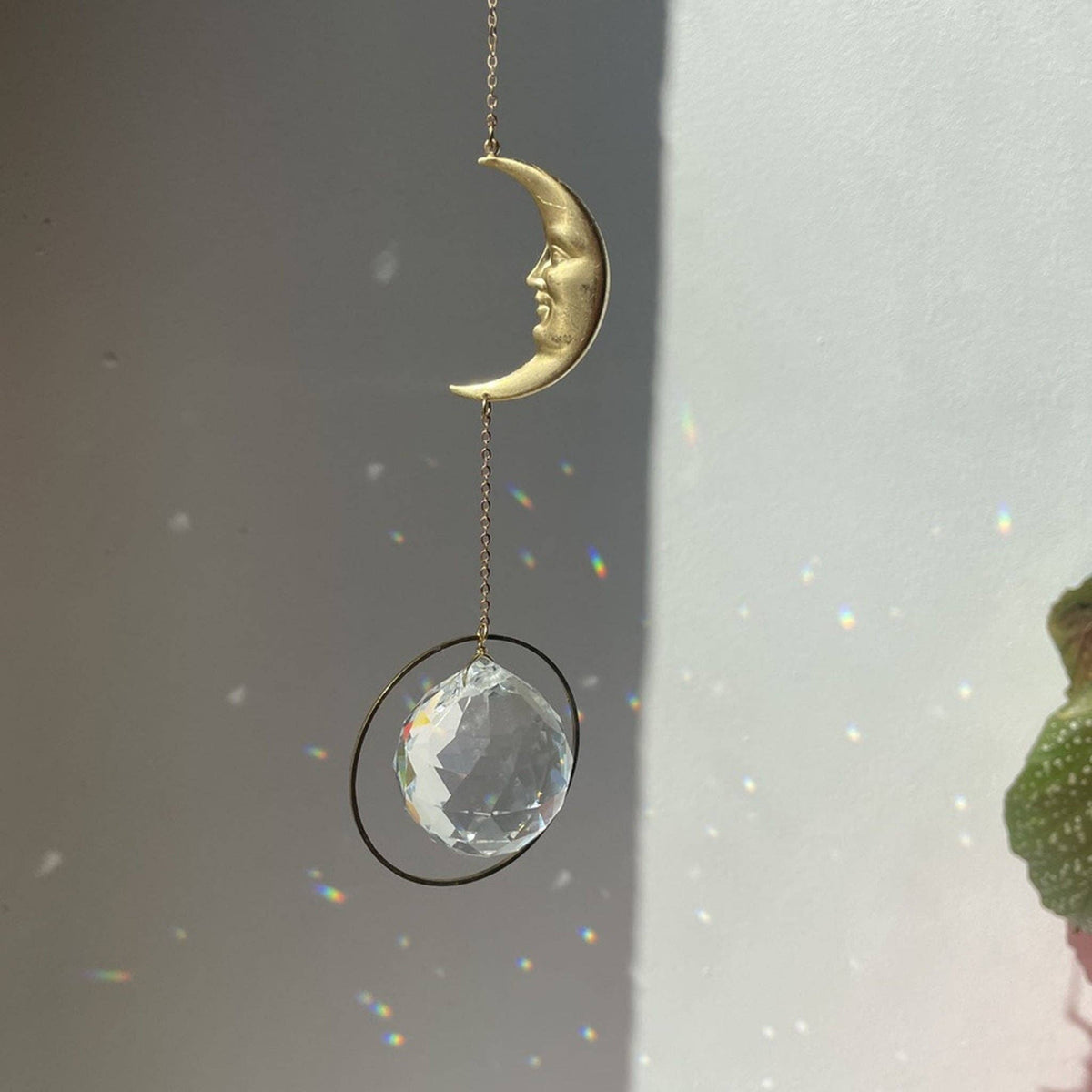 Suncatcher Mond / Lichtfänger / Fensterkristall  / Prisma