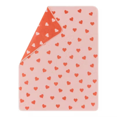 Babydecke Herzen/Rosa-orange