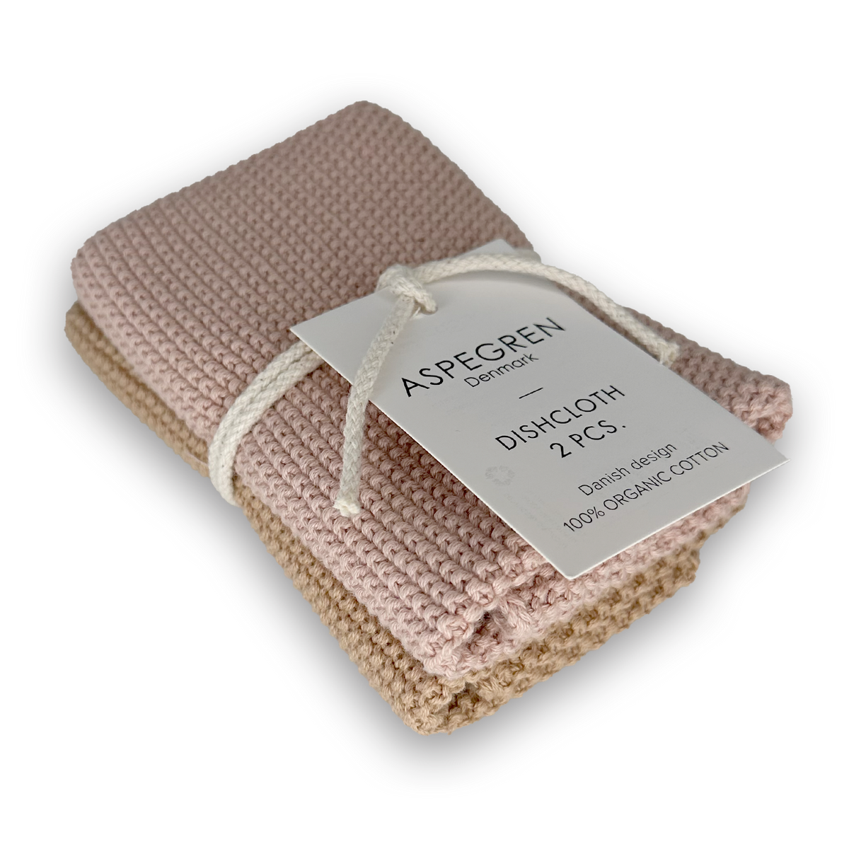 Spüllappen gestrickt - 2er Set rosa/ocker