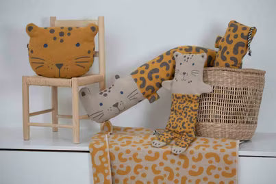 Babydecke in Kuscheltier - Leopard