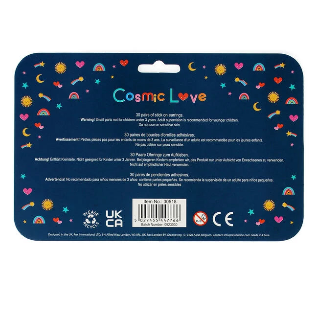 Ohrringe zum aufkleben "Cosmic Love"
