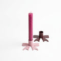 Kerzenständer Schleife rosa/dunkelrot