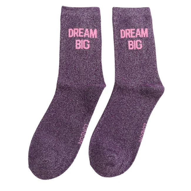 Socken Glitzer Rot/Dream Big