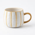 Tasse mit Streifen hellblau/gelb